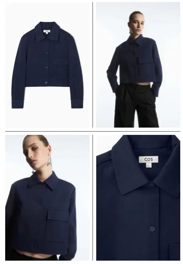 COS コス ネイビークロップド ツイル ジャケット Sサイズ - メルカリ
