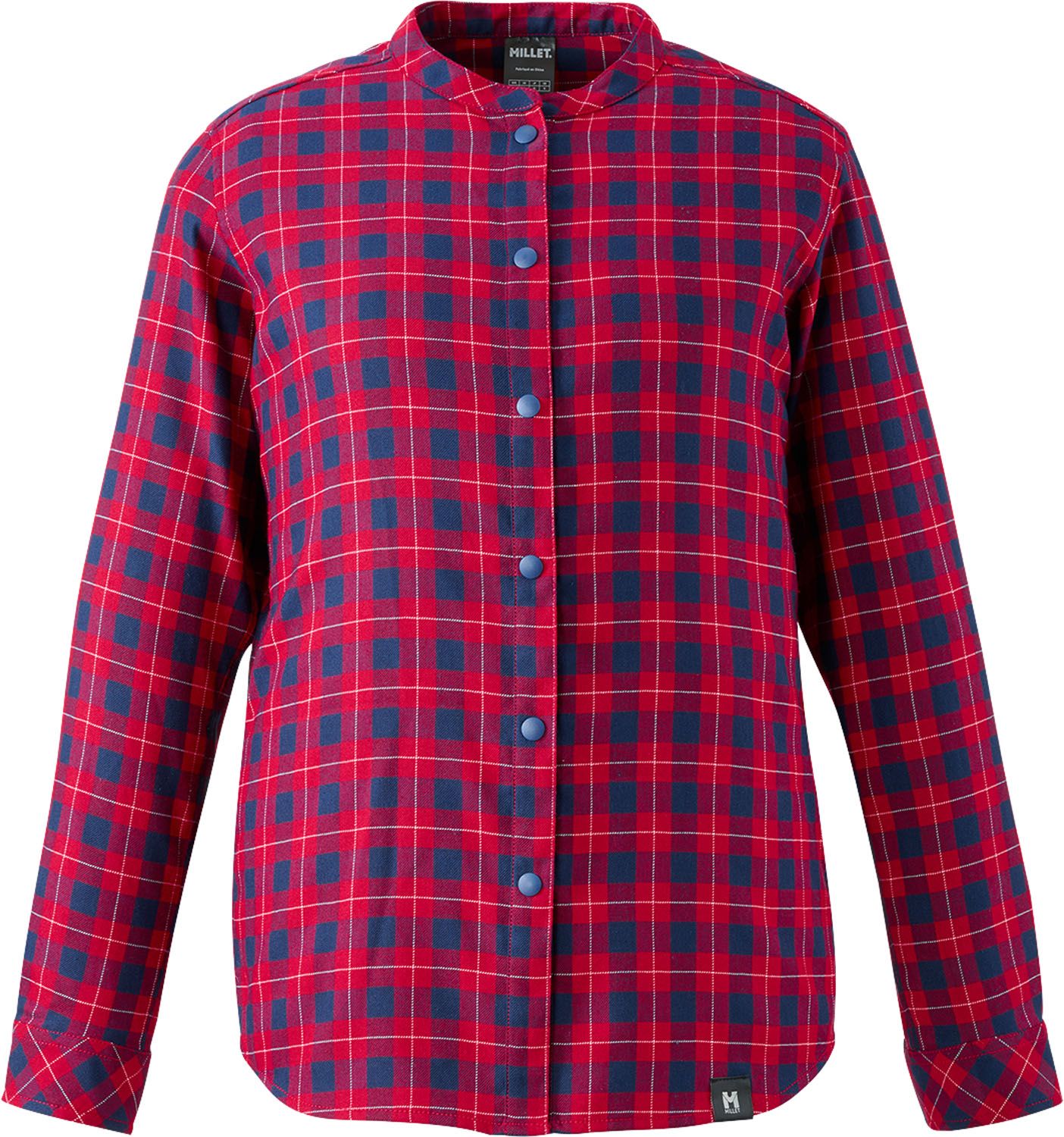 ミレー MILLET アウトドア パラディス ロングスリーブ スタンドシャツ N 0335 RED-ROUGE