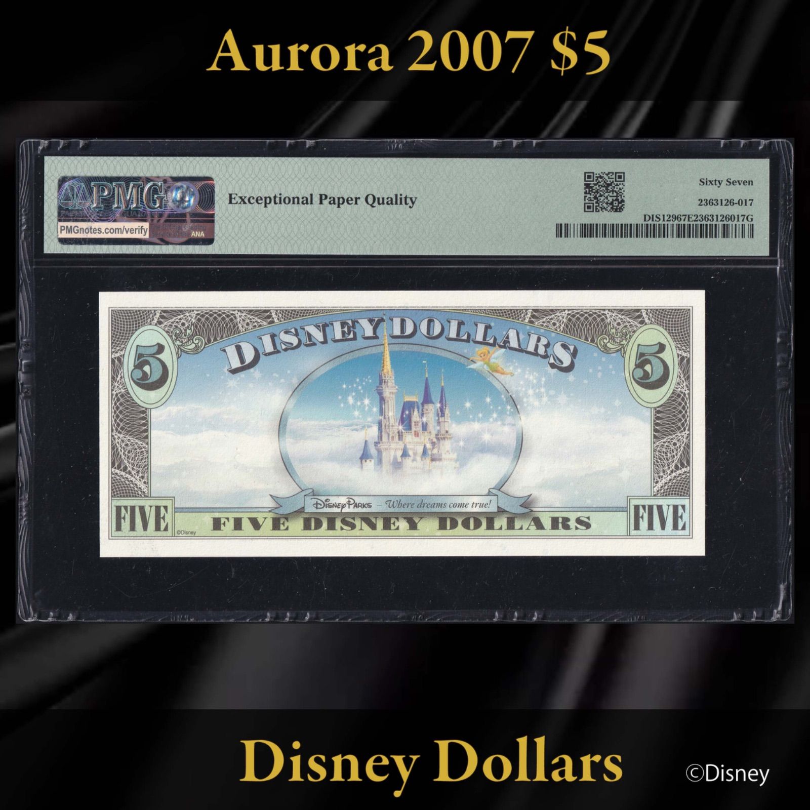 ディズニーダラー 2007年 5ドル オーロラ姫 | ディズニープリンセス シリーズD PMG 67