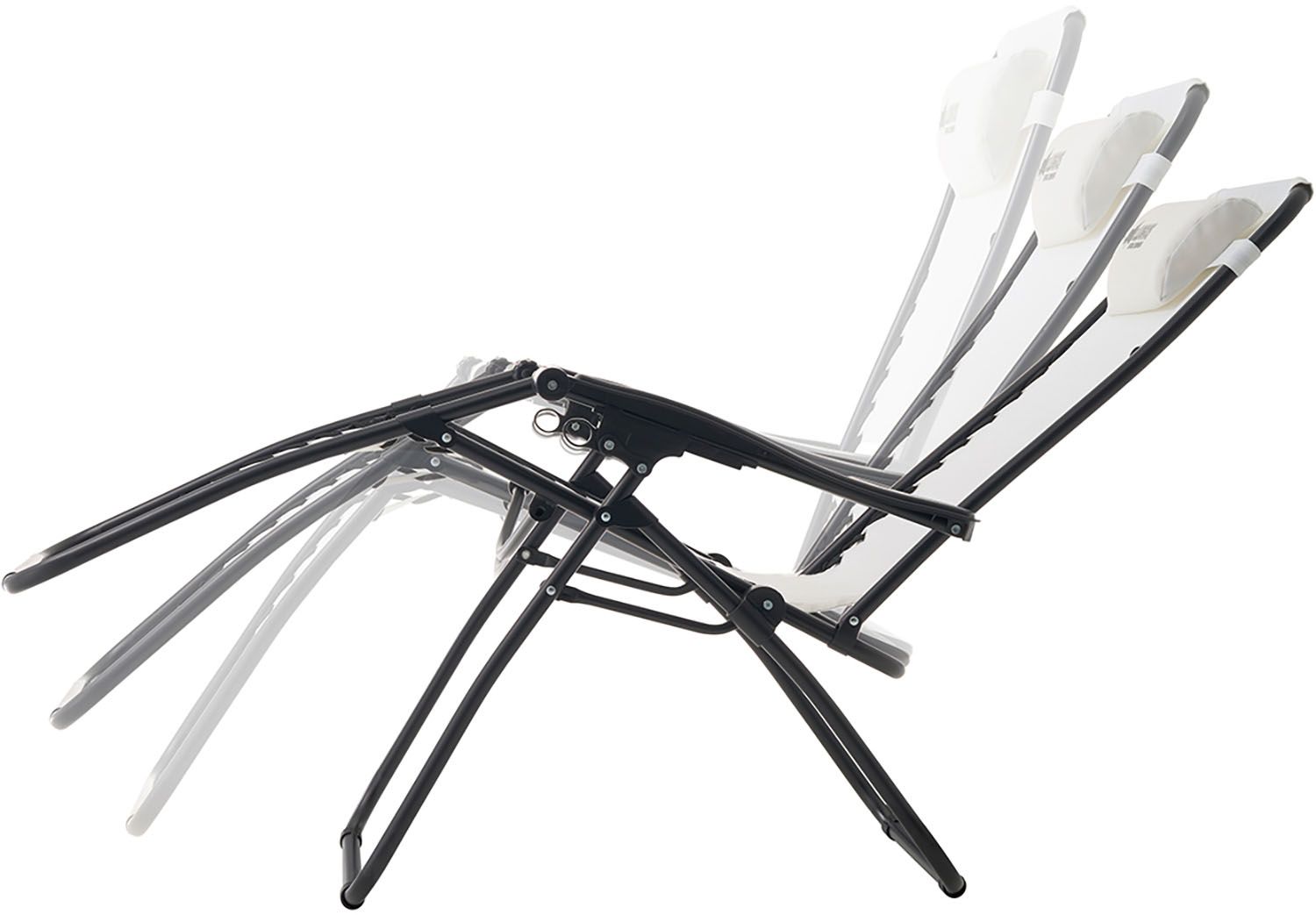 ロゴス LOGOS アウトドア スマートテスリンリクライナー 椅子 通気性 耐水性 耐候性 メッシュ サイドテーブル付き 収納袋 高機能 持ち運び 移動 キャンプ バーベキュー ベランダ 屋外 ホワイト