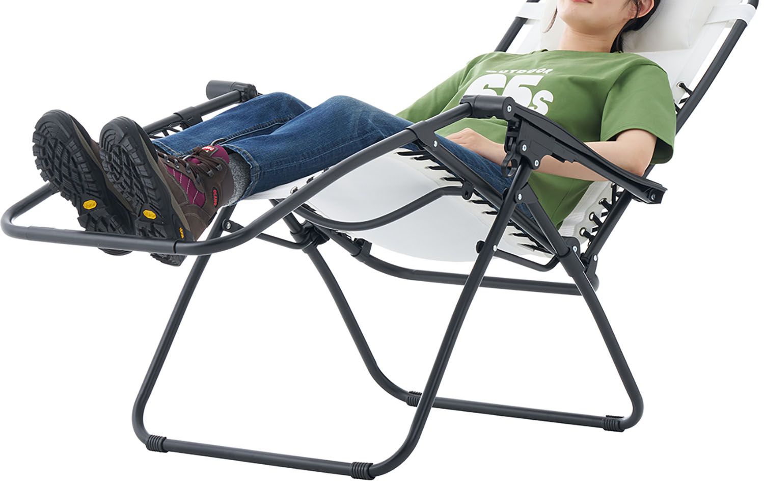  ロゴス LOGOS アウトドア スマートテスリンリクライナー 椅子 通気性 耐水性 耐候性 メッシュ サイドテーブル付き 収納袋 高機能 持ち運び 移動 キャンプ バーベキュー ベランダ 屋外 ホワイト アウトドアチェア テーブル チェア ハンモック