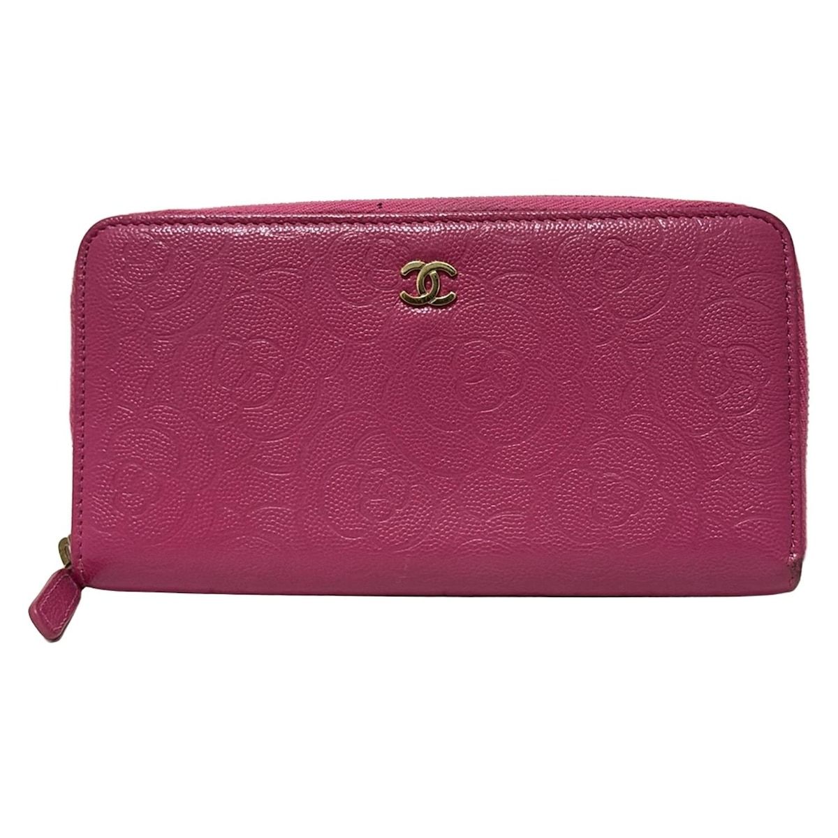 CHANEL ピンク フラワーエンボス 長財布 CHANEL ピンク フラワーエンボス 長財布 CHANEL フラワーエンボス 長
