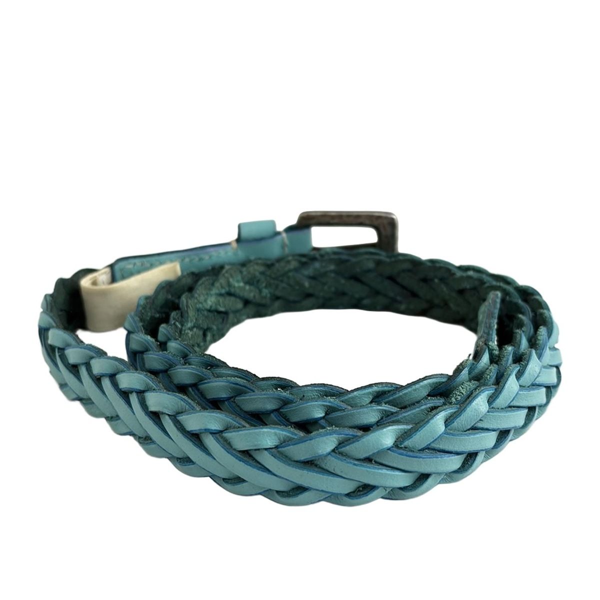 DIESEL(ディーゼル) ベルト 85/34 - ライトブルー×シルバー メッシュ