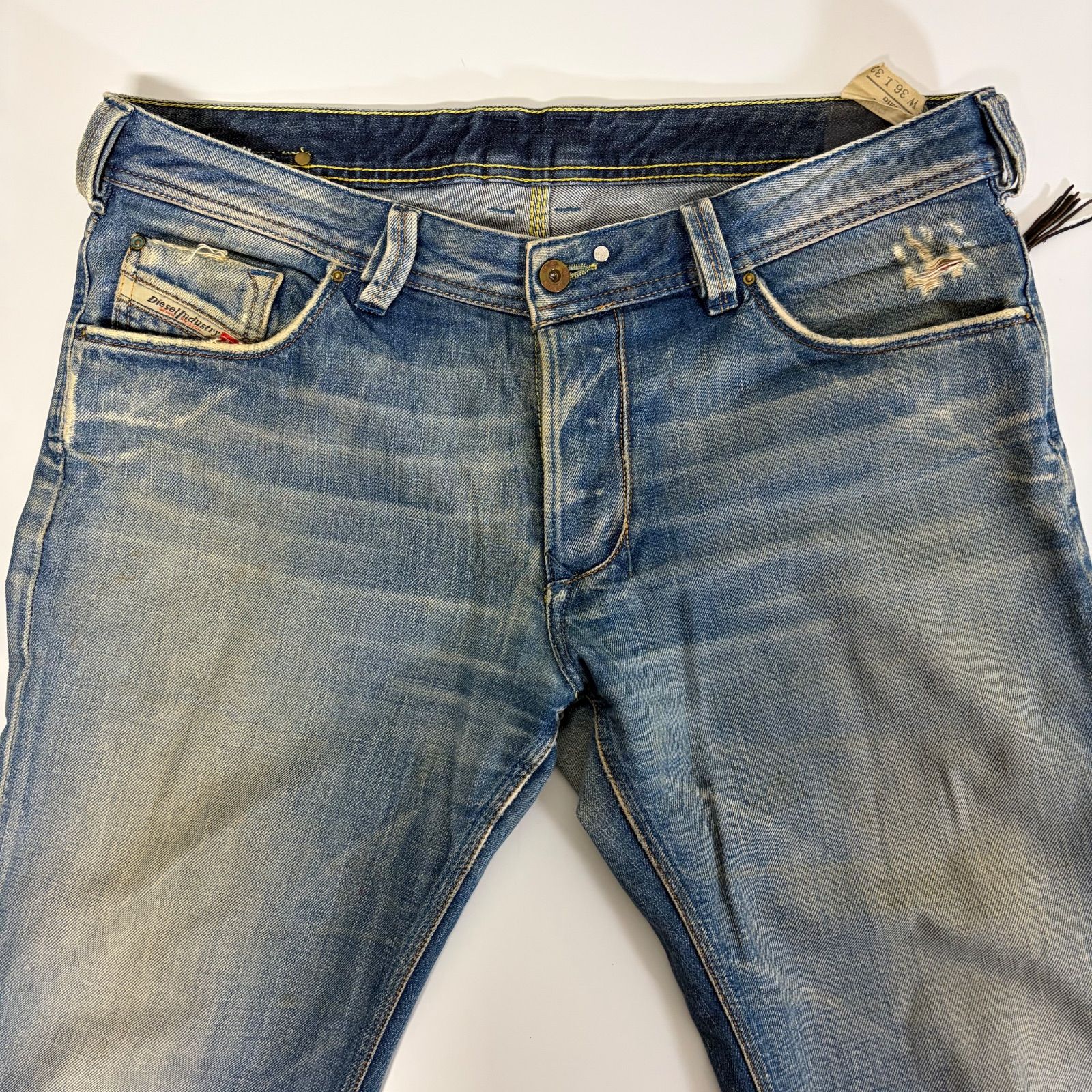 DIESEL YARIK デニムパンツ W34 ボタンフライ 色落ち ダメージ 