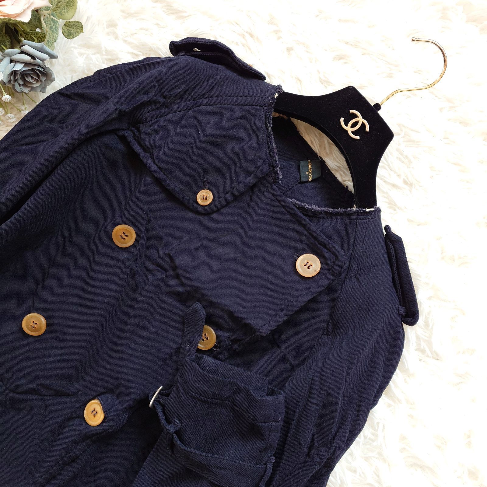 希少 コムデギャルソン COMME des GARCONS 変形 ショート トレンチ