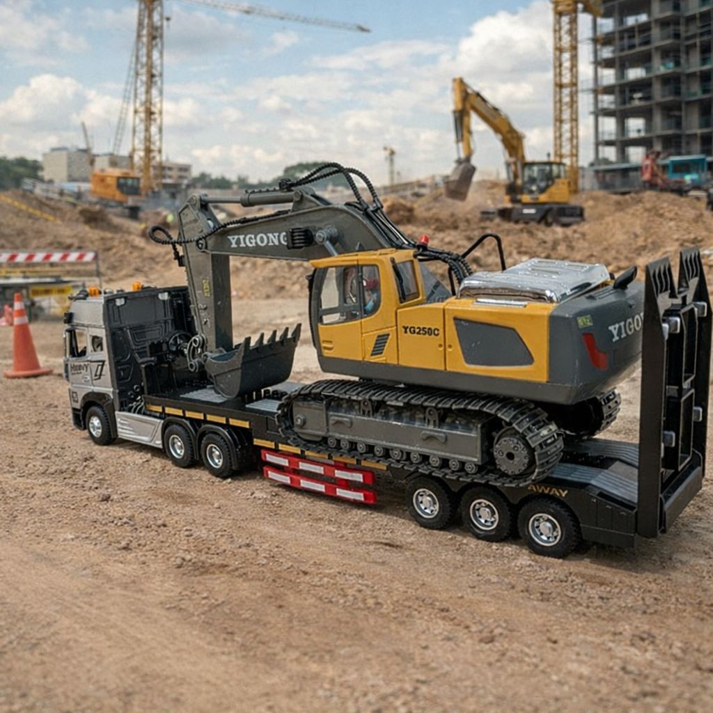 ラジコン 重機運搬トレーラー リアルサウンド＆LEDライト搭載 1/20