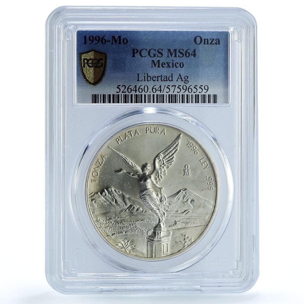 メキシコ 1オンザ・リベルタッド 独立の天使 KM-613 MS 64 PCGS 銀貨