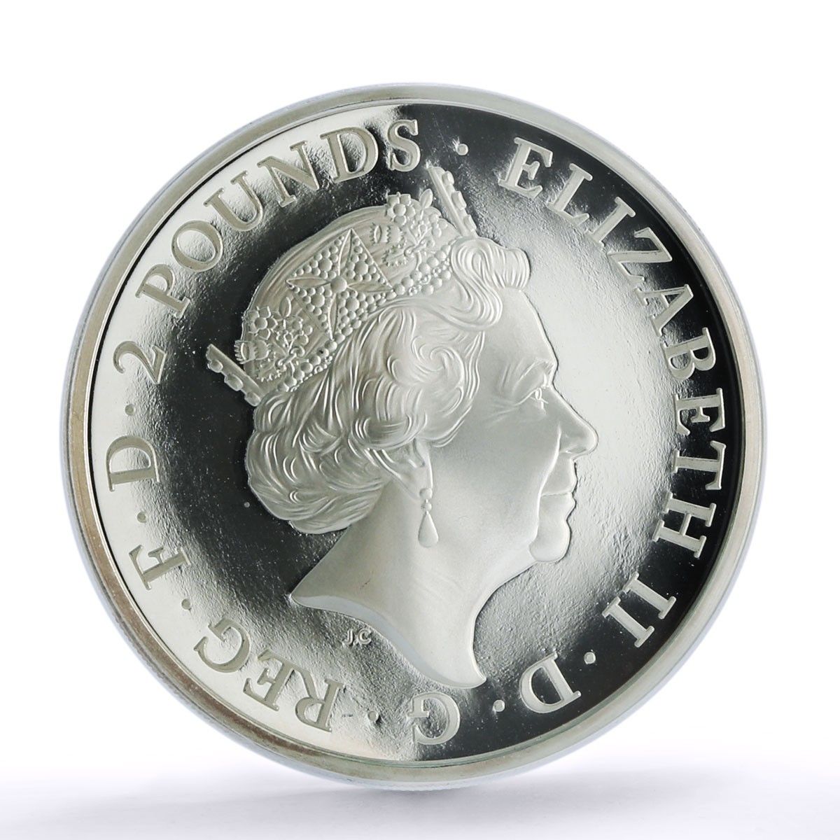 イギリス 2ポンド グレイハウンド・ドッグ・クイーンビースト PR 70