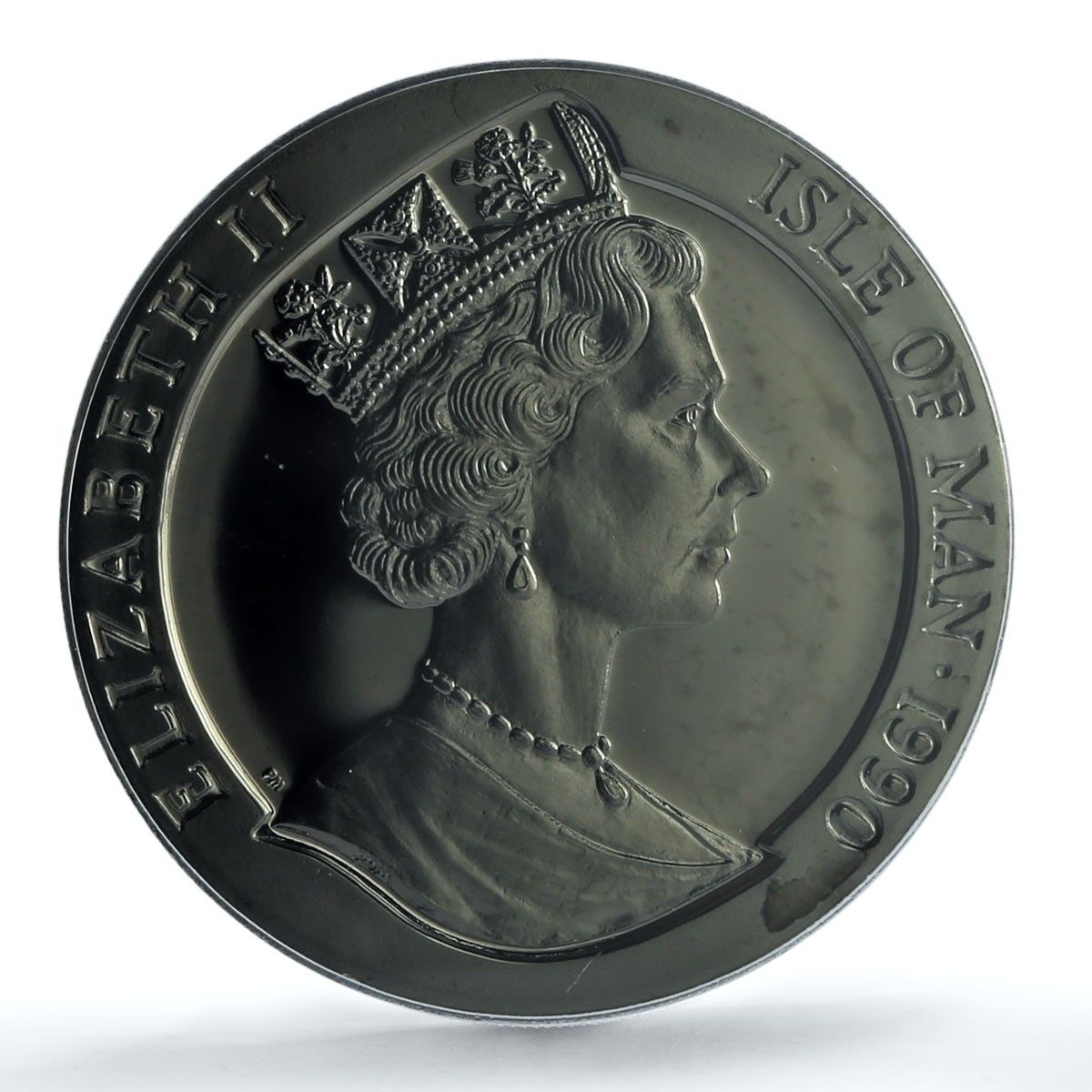 マン島 1クラウン ペニー ブラックスタンプ KM-267a PR 69 PCGS 銀貨