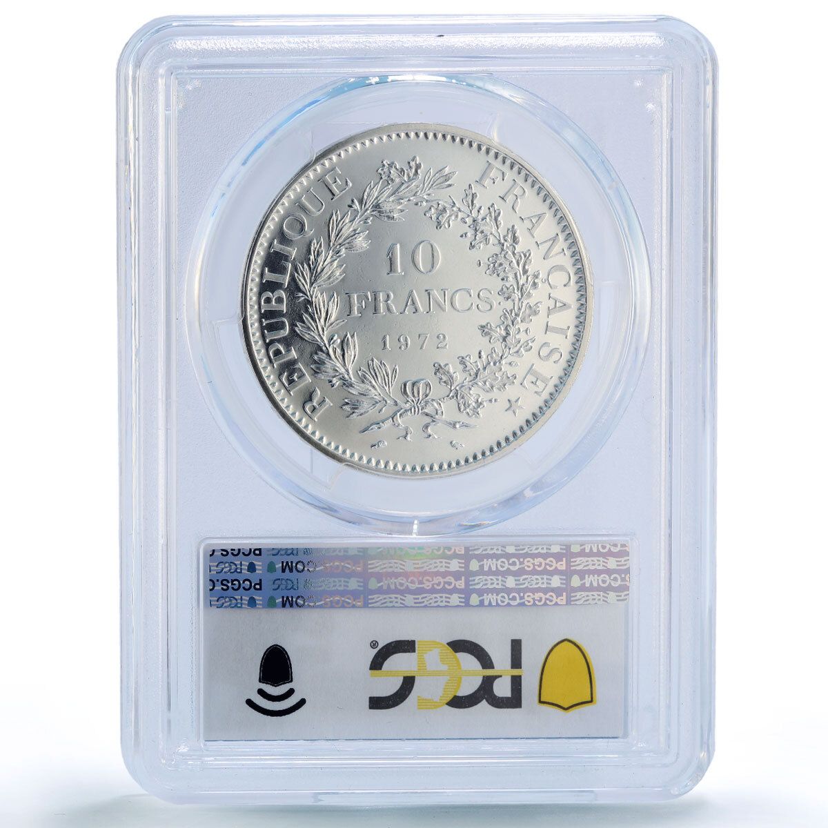フランス 10フラン ヘラクレス 自由 平等 友愛 MS68 PCGS 銀貨 1972年