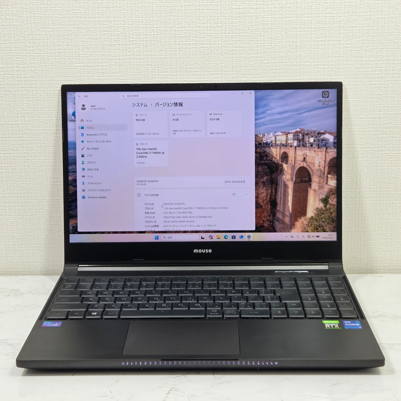 美品】【1週間保証】mouse G-Tune H5 / Core i7 11800H / 32GB / 1TB