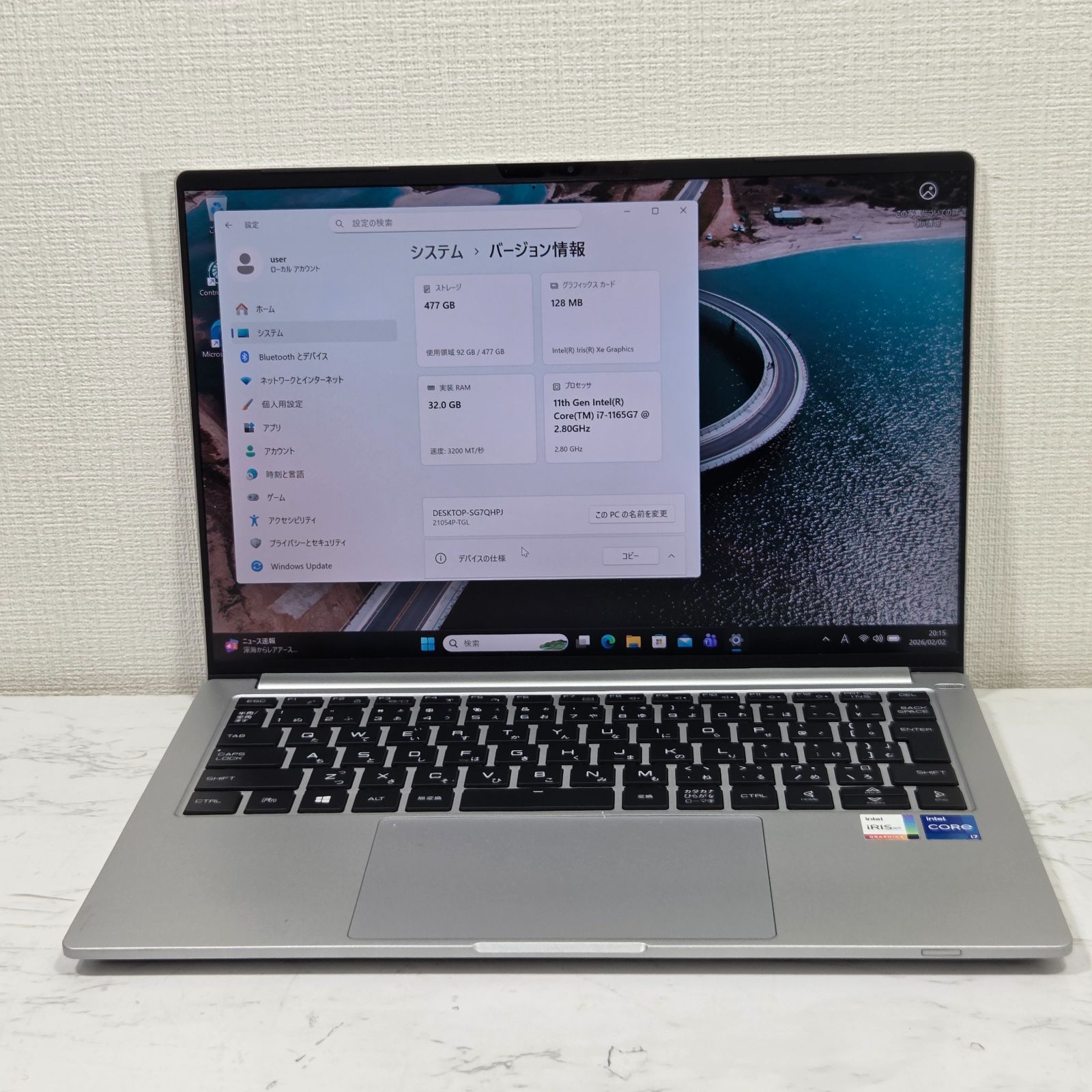 美品】【1週間保証】mouse DAIV 4P / Core i7 1165G7 / 32GB / 512GB