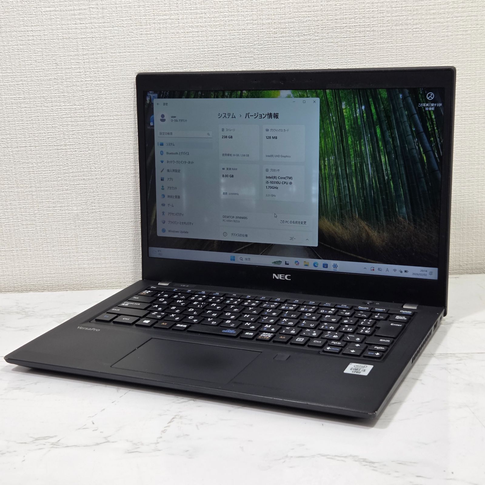 良品】【1週間保証】NEC VersaPro / Core i5 10310U / 8GB / 256GB