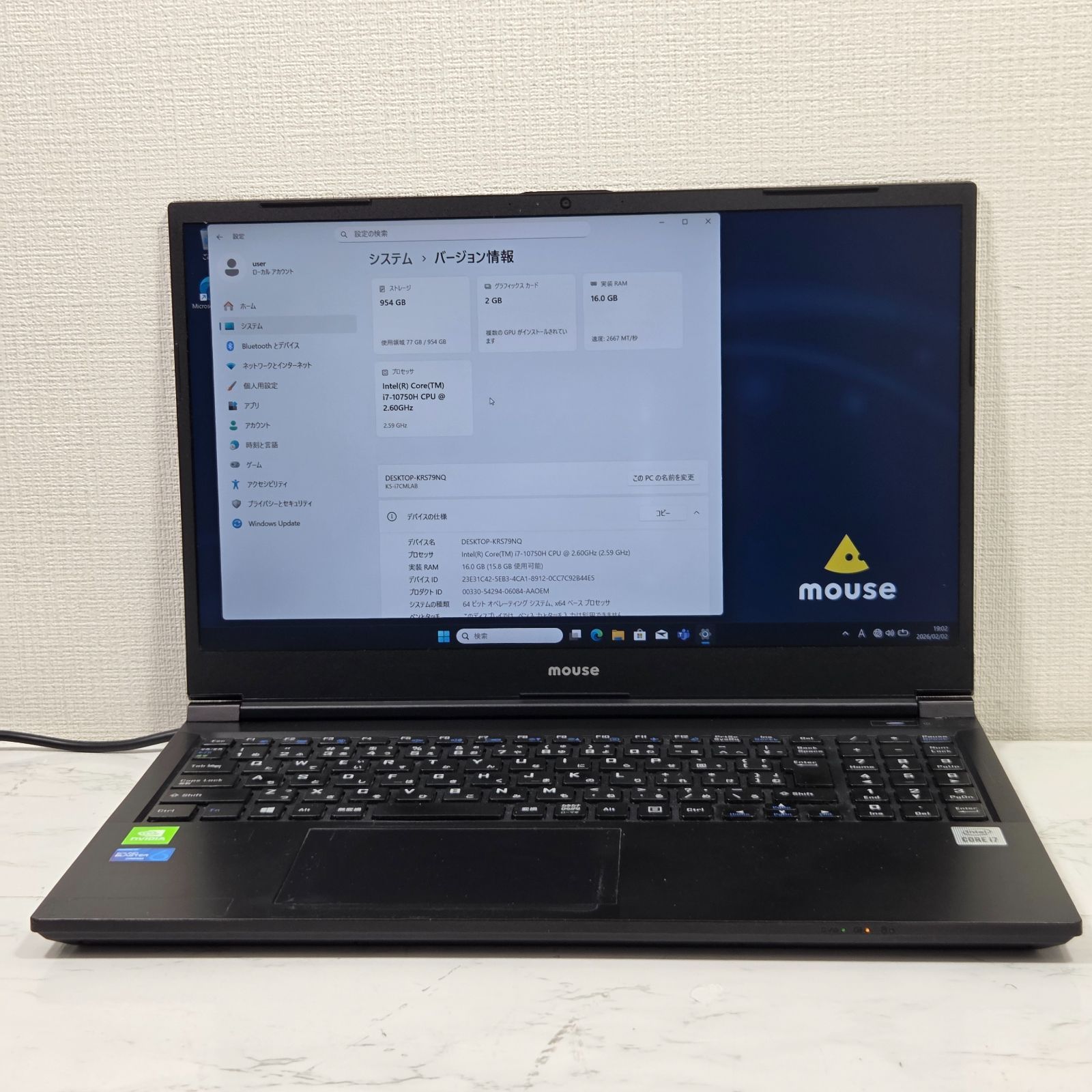 美品 mouse K5 Core i7 16GB 1TB MX350 Win11 - メルカリ
