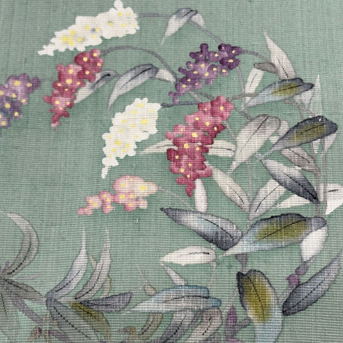 付け帯 秀品 作り帯 紬地 草花 薄緑 正絹 中古 - メルカリ