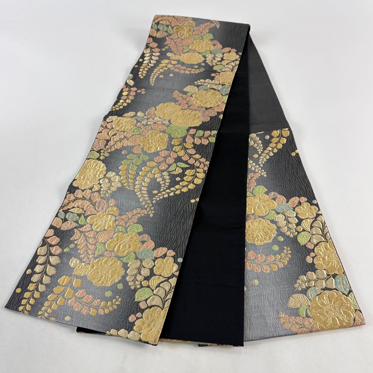 美品】 袋帯 秀品 辻が花柄 金銀糸 灰色 六通 正絹 【中古】 - メルカリ