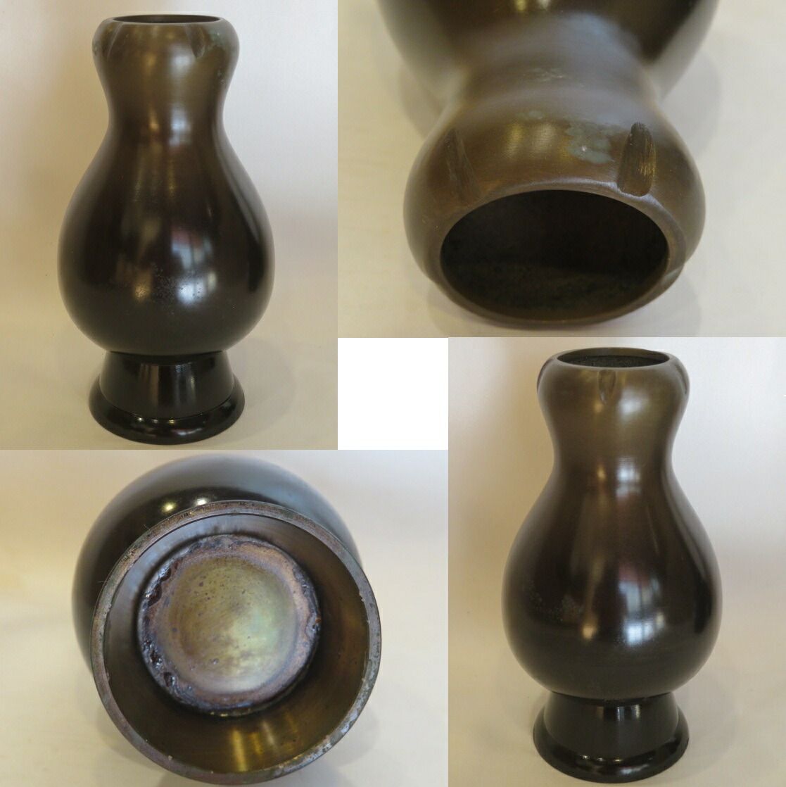 新春）金谷浄雲作 唐銅 三具足 供茶 茶道具【税込・送料込】【中古・美