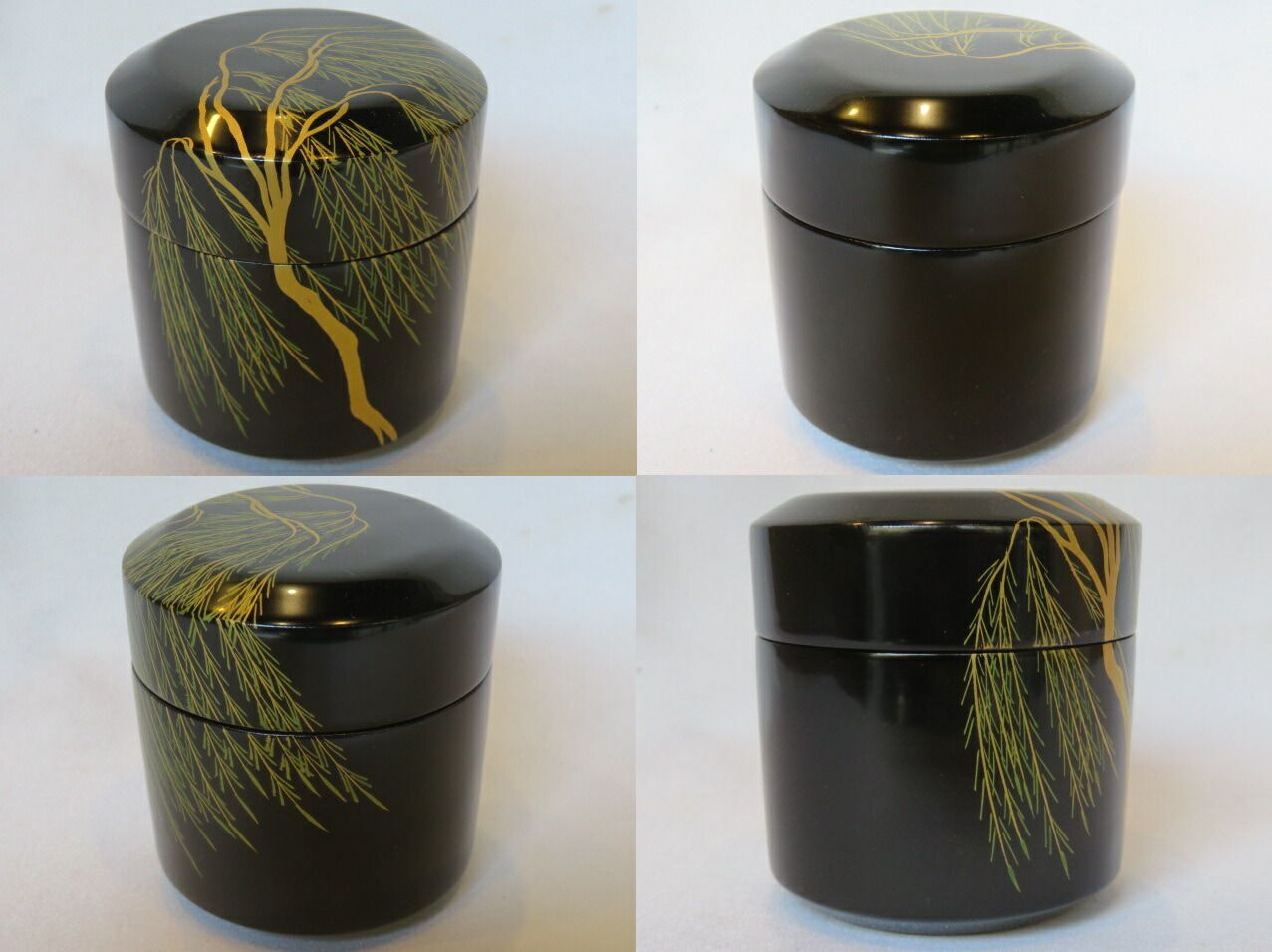 新春） 越前塗師 中出松峰作 柳蒔絵 雪吹棗 内燕 茶道具 【税込・送料