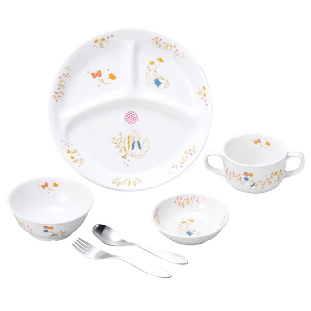 OGISO おぎそ ピーターラビット アドベンチャー 強化磁器食器4点-スプーンフォークセット 食洗機 レンジ対応