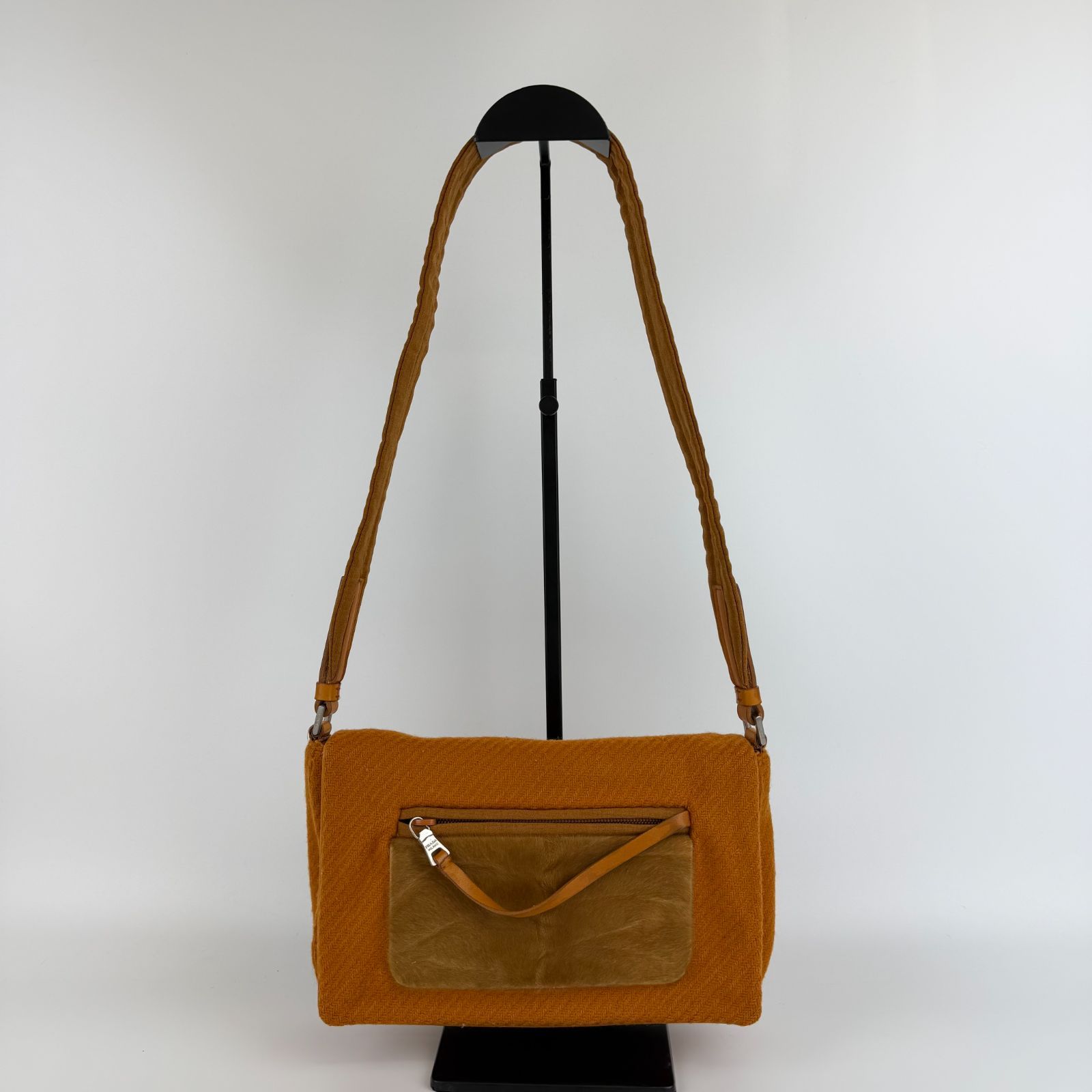 中古】PRADA プラダ ショルダーバッグ ブラウン ハラコ ヴィンテージ