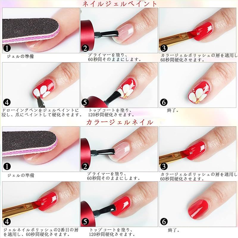 Saviland 48色ジェルネイルセット 15本のネイルブラシ付き カラー