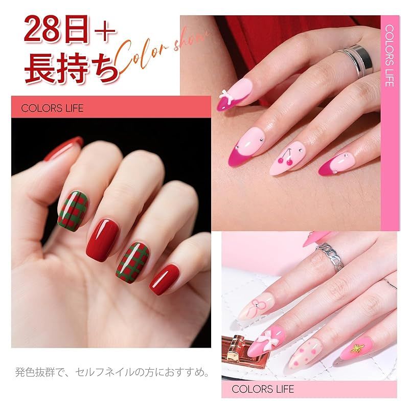 PEACECOLOR ジェルネイル セット 22色カラージェルキット 3PC トップ