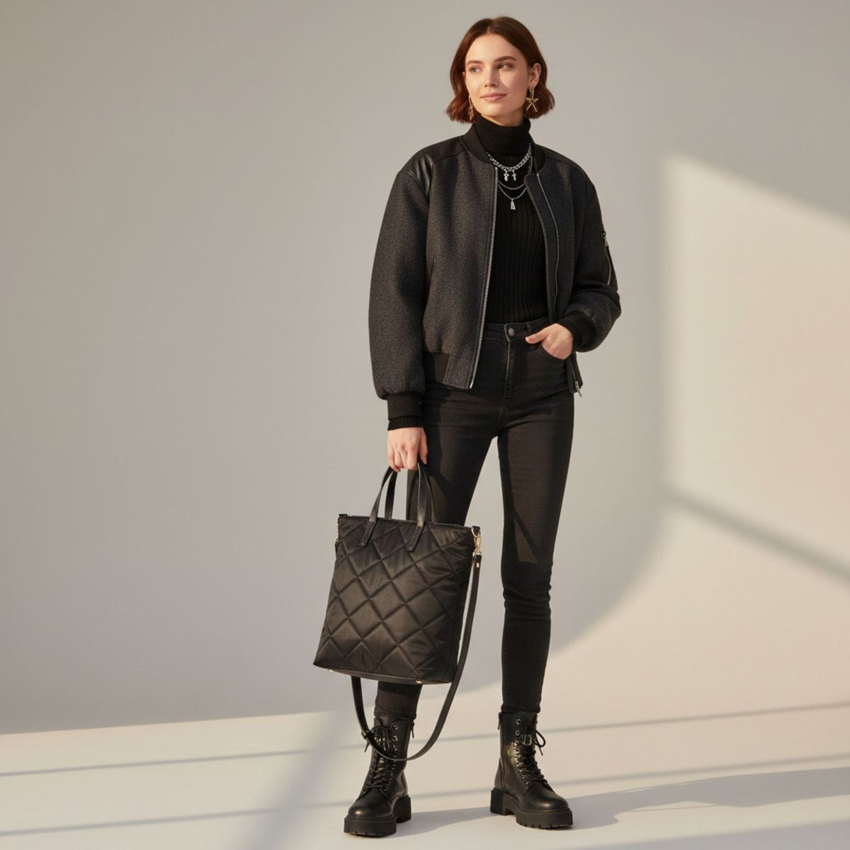 極美品・完売品】russet ラシット キルティングスリム2WAYトートバッグ