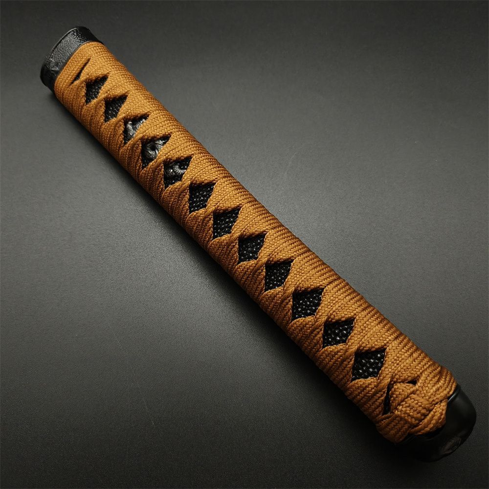 日本刀柄 紅葉縁頭 龍目貫 mbz15 日本刀装具 新品 全長約26CM 本鮫皮