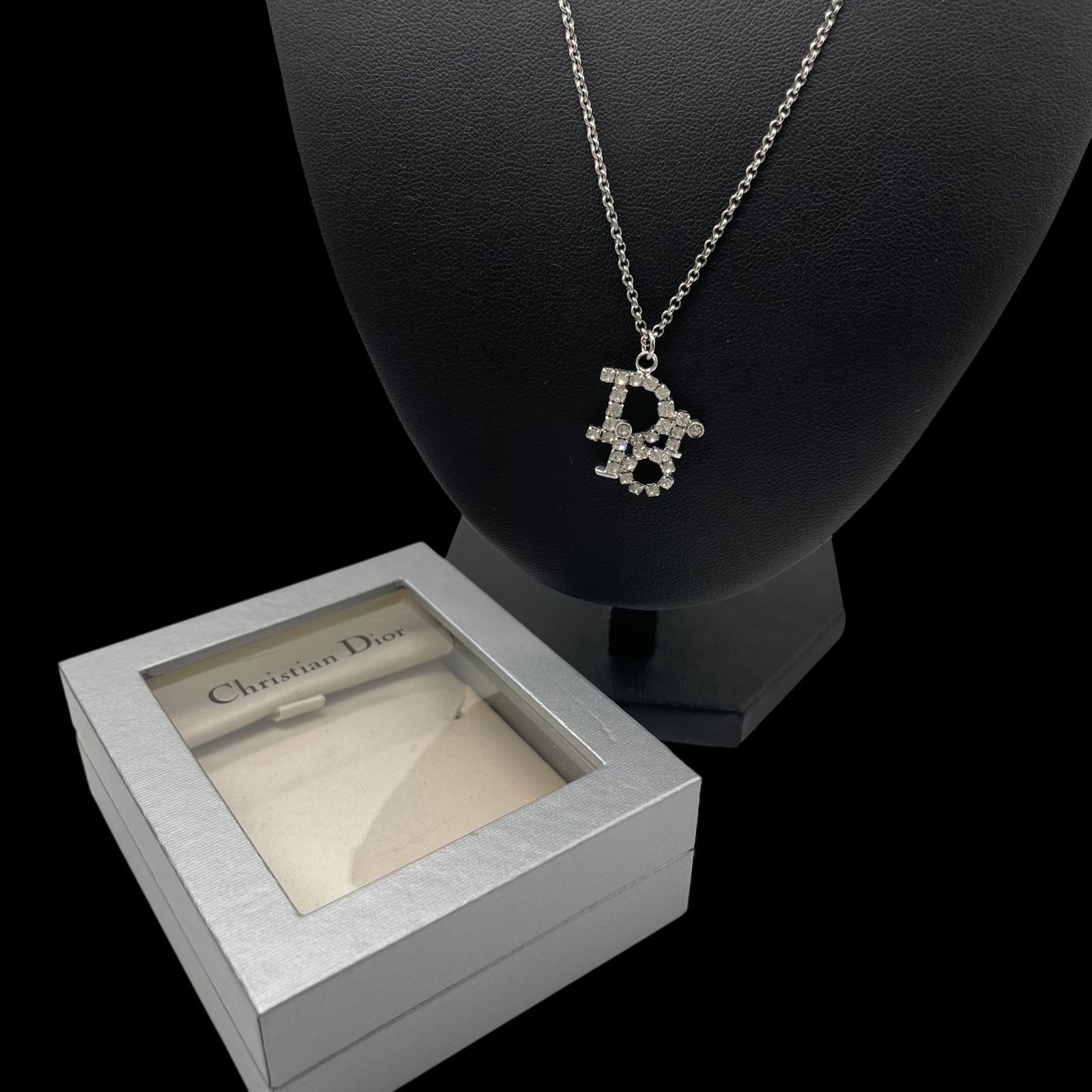 箱付き 希少 Christian Dior クリスチャン ディオール ラインストーン