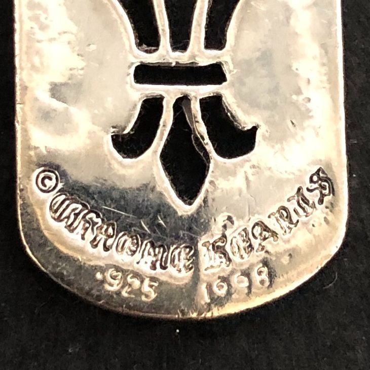 Chrome Hearts フレア ドッグタグ ペンダントトップ 1998刻印 シルバー 
