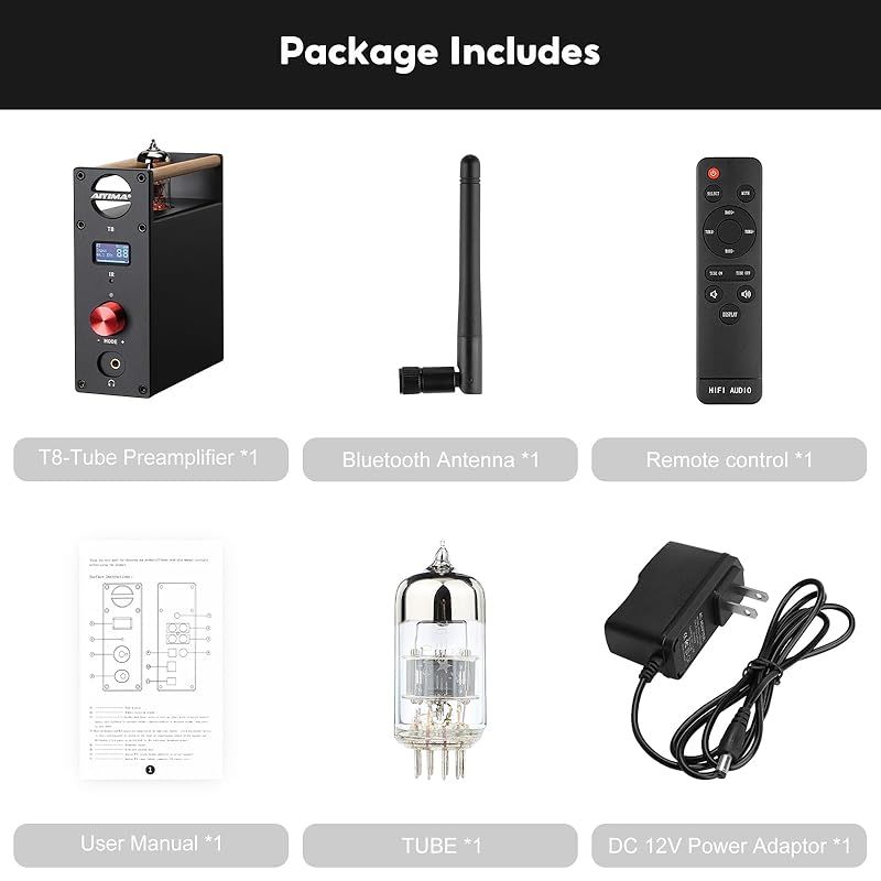 新品】 AIYIMA T8 6N3 デジタル真空管プリアンプ Bluetooth 5.0 Hi-Fi