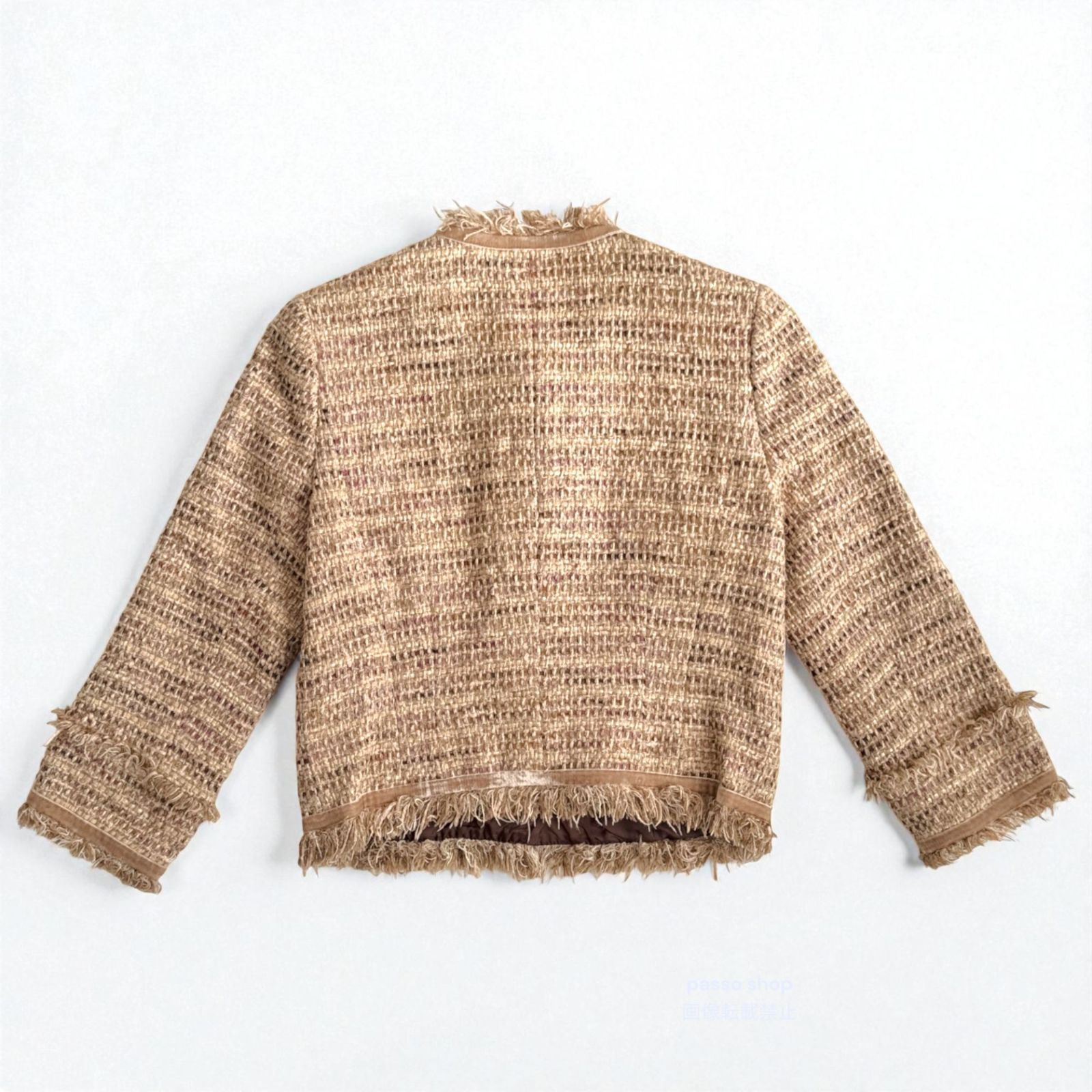 美品】FOXEY フォクシーブティック シルク混 リネン ツイード