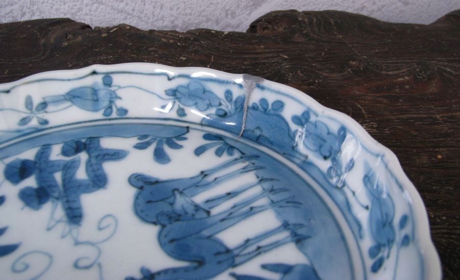 ⭕132 白磁 柿右衛門 古伊万里 なます皿１枚 無傷 直径13.5cm 江戸期 古伊万里 藍柿右衛門 鹿文小皿No2 角福銘 幅：14cm 江戸中期/26a064