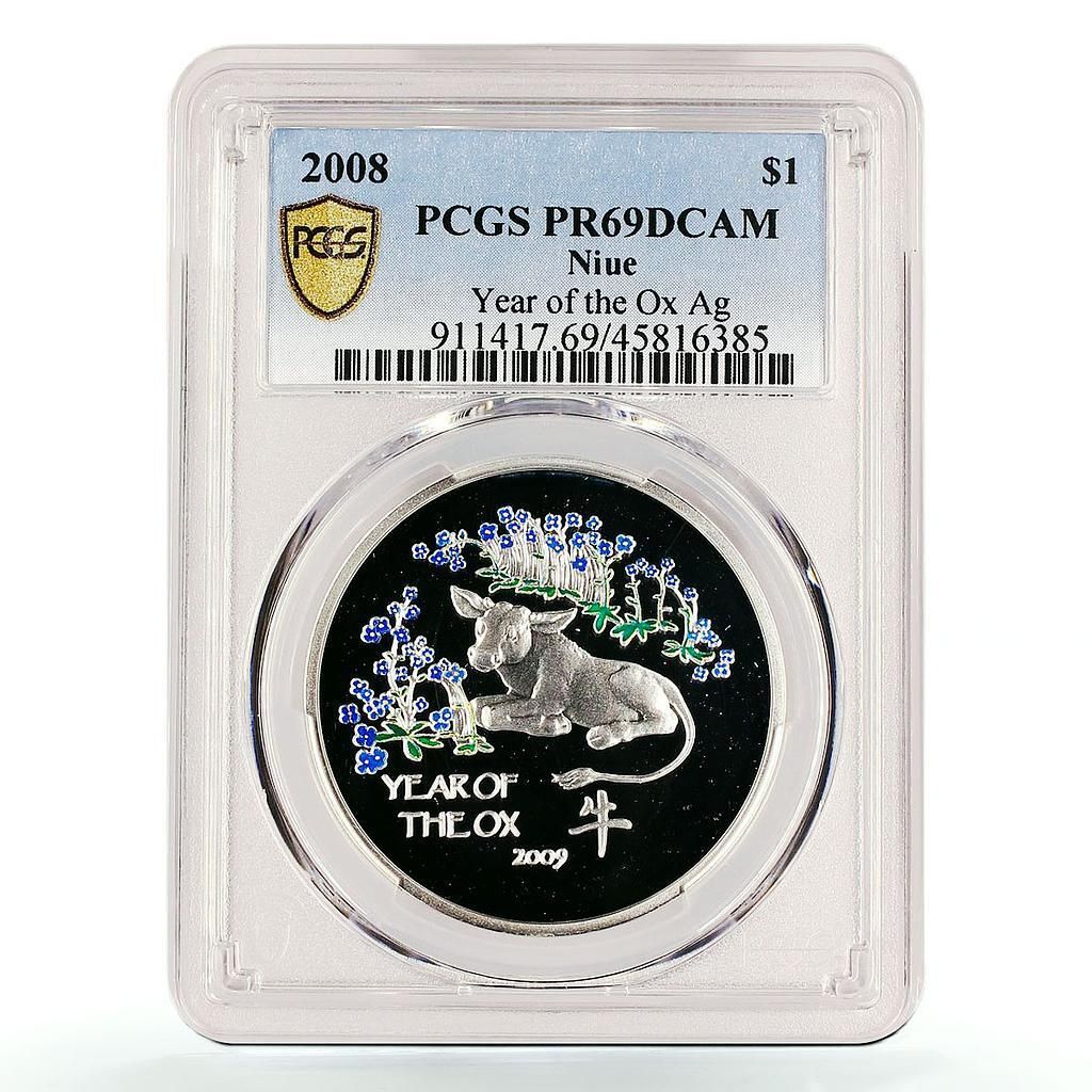 ニウエ 1ドル 旧暦 丑年 PR69 PCGS カラー銀貨 2008年 - メルカリ