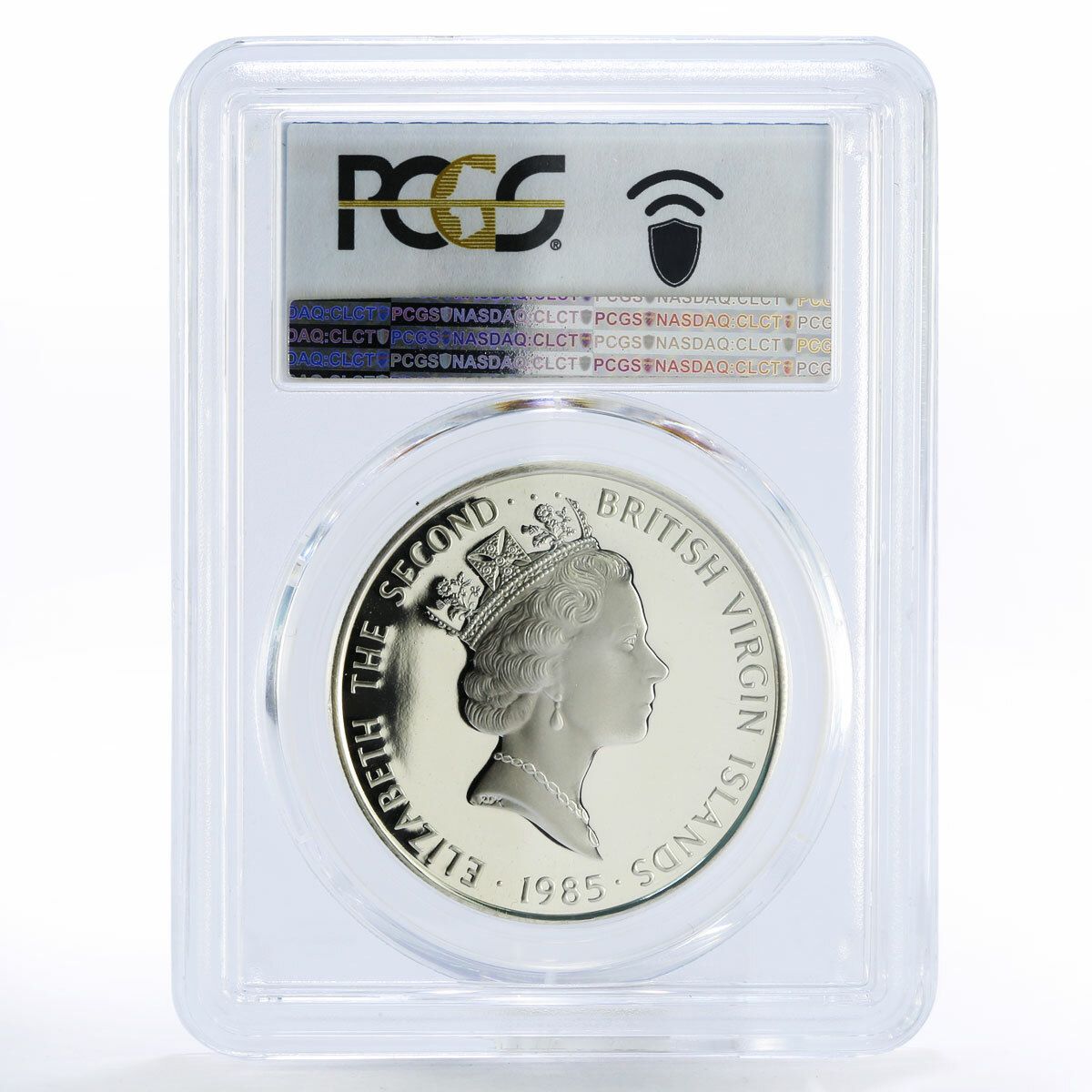 イギリス領ヴァージン諸島 20ドル ソードギヨン PR70 PCGS 銀貨 1985年