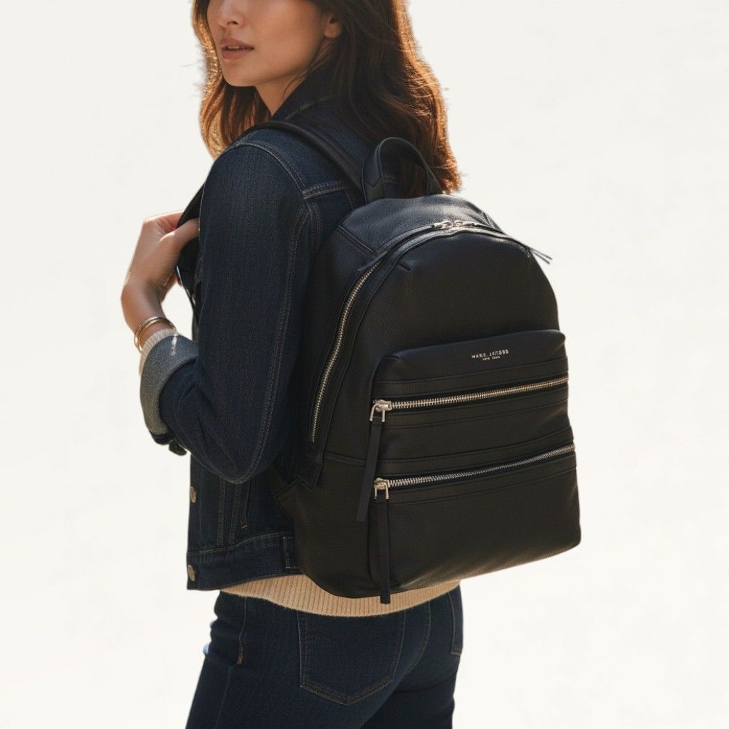 MARC JACOBS ブラックレザーリュック 希少】MARC JACOBS マークジェイコブス リュック 黒 シボ革 オール