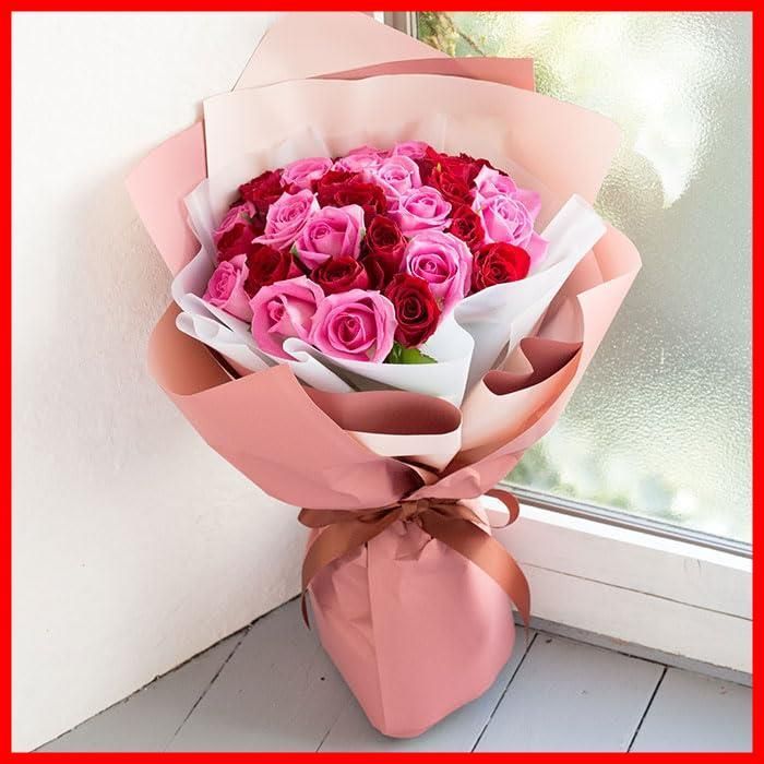  数量 プロポーズ 生花 赤ピンク バイカラーラッピング 結婚記念日 FKAA 30本の花束 フラワーキッチン その他 文房具 事務用品