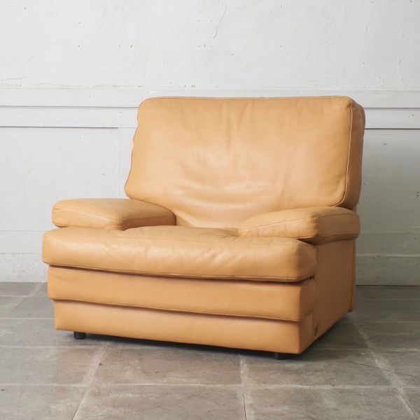 イタリア Salotti Rigoni 本革 ソファ 1人掛け シングルソファ