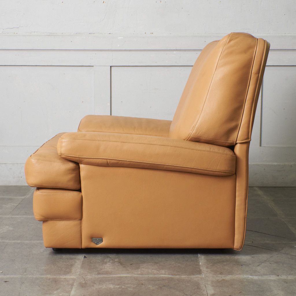 イタリア Salotti Rigoni 本革 ソファ 1人掛け シングルソファ