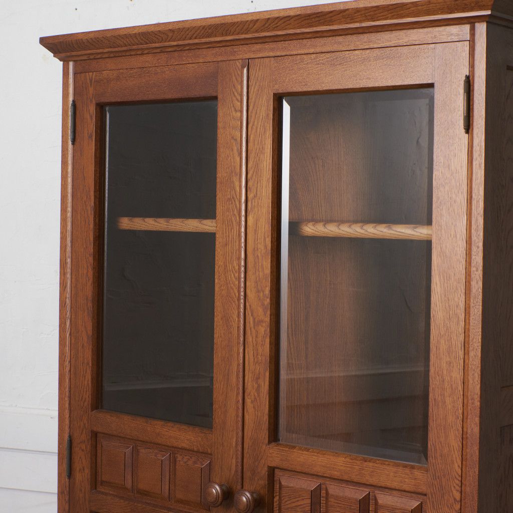 旭川家具 オーク 無垢材 本棚 書棚 ブックシェルフ 飾り棚 食器棚 収納