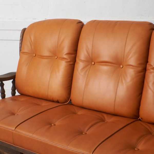 定90万 飛騨産業 キツツキ PROVINCIAL ソファ 本革 3人掛け 無垢材