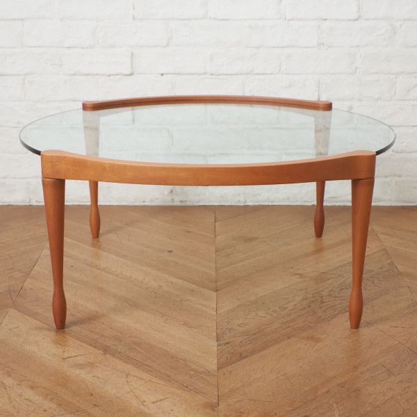 定19万 イタリア porada GIOTTO リビングテーブル ガラス チェリー