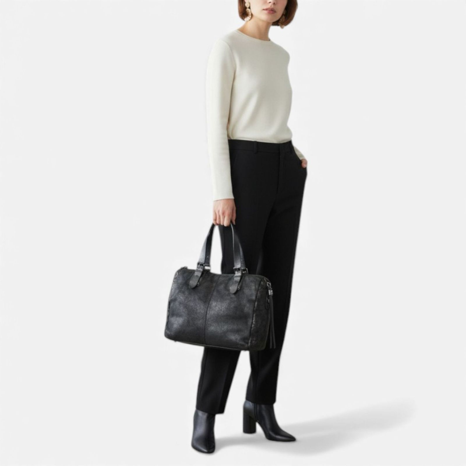 Y2K・希少】DIESEL ディーゼル ボストンバッグ 黒 レザー×ラメ 肩掛け