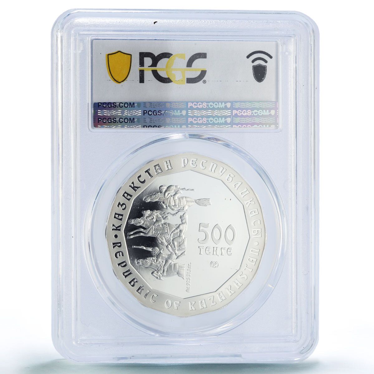 カザフスタン 500テンゲ 横たわるアルガリ遊牧民の宝物 PR70 PCGS 銀貨