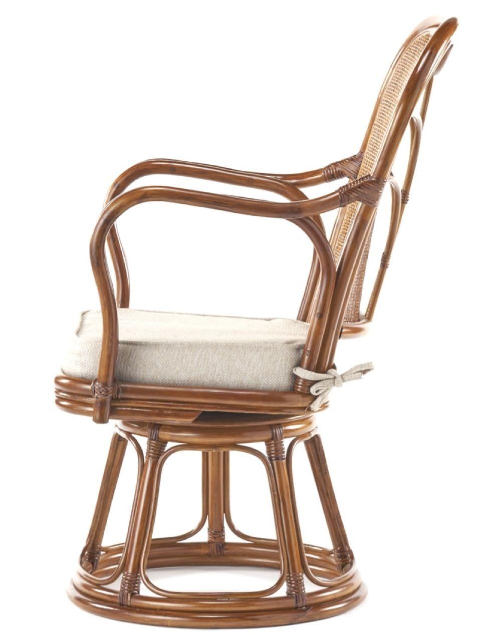 新品 大竹産業 ラタンチェア 籐の椅子 木製 ブラウン 58x63x93cm ハイ