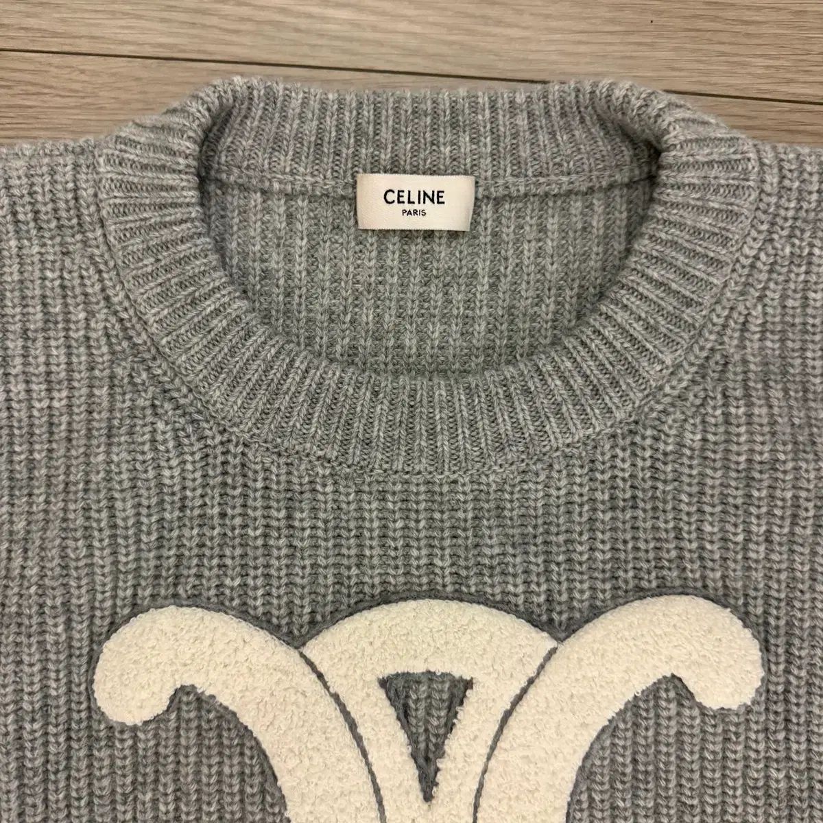 S+級/Sサイズ 25ss 百貨店購入 Celine セリーヌ ウール ニット グレー