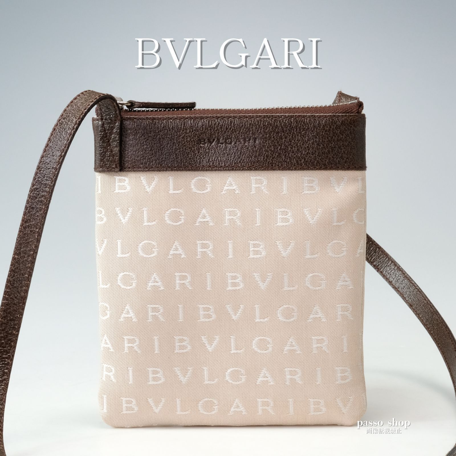 極美品】BVLGARI ブルガリ ロゴマニア ミニショルダー サコッシュ 斜め
