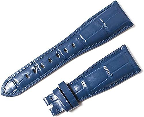 輸入王オリジナル 時計パーツ ガガミラノと互換性あり マニュアーレ 48 mm用 ベルト 型押しクロコ 社外品 blue ブルー 彡 471 de 0 b 6
