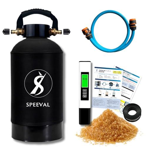 迅速に発送 SPEEVAL 純水器 洗車用 メタルネジ口金 11 Lタンク FRP製耐圧タンク 1.0 MPa タンクカバー 2 mホース TDSメーター 付属 イオン交換樹脂充填済み ブラック b 2035489