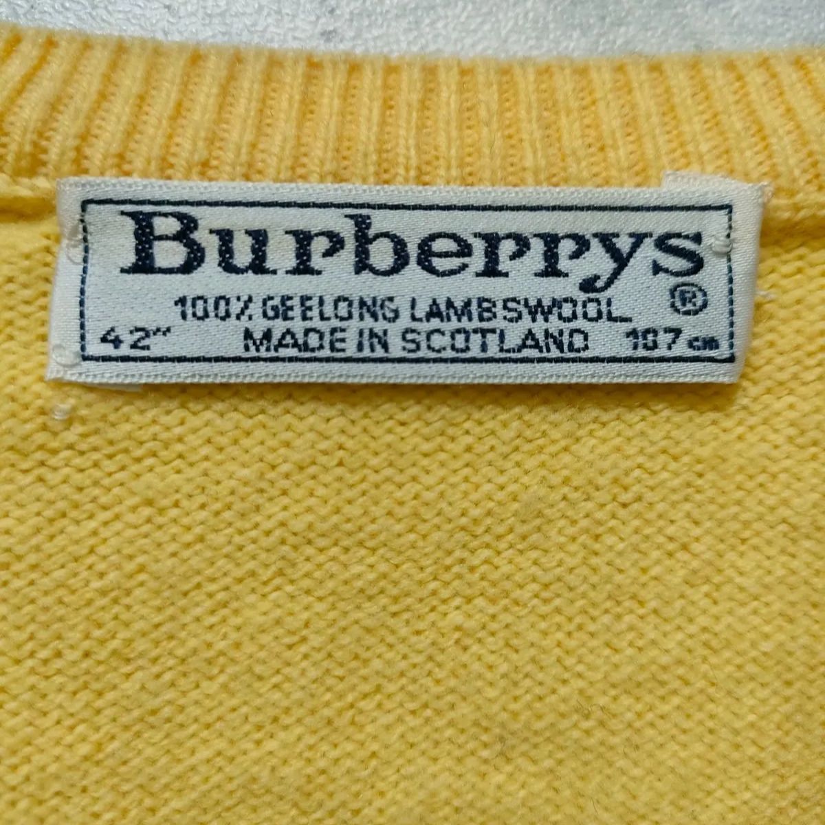 Burberrys】ラムウールベスト（イエロー）スコットランド製 - メルカリ